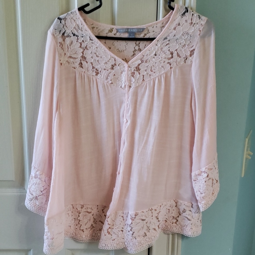 Valerie Stevens pink women's blouse size small
